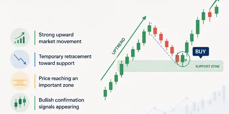 Buy Setup Using the Pullback Trading Strategy