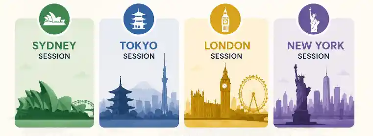 The market is divided into four major sessions