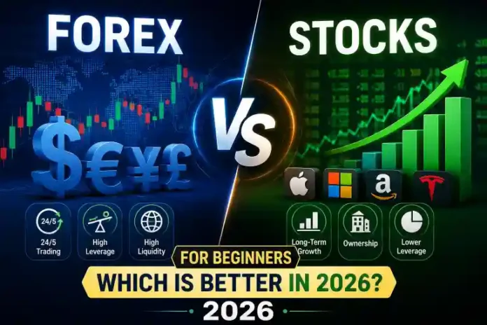 Forex vs Stocks for Beginners comparison guide and trading differences 2026