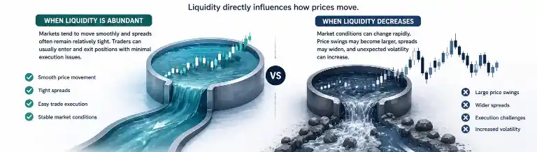 Liquidity directly influences how prices move