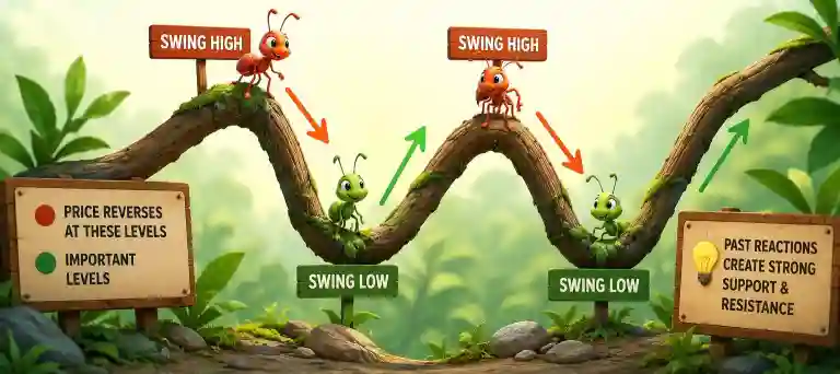 Look for Historical Swing Highs and Swing Lows